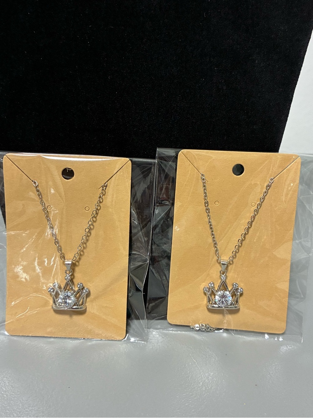 Silver Crown Pendant Necklace for Kids - 2- Sparkling Silver Necklace